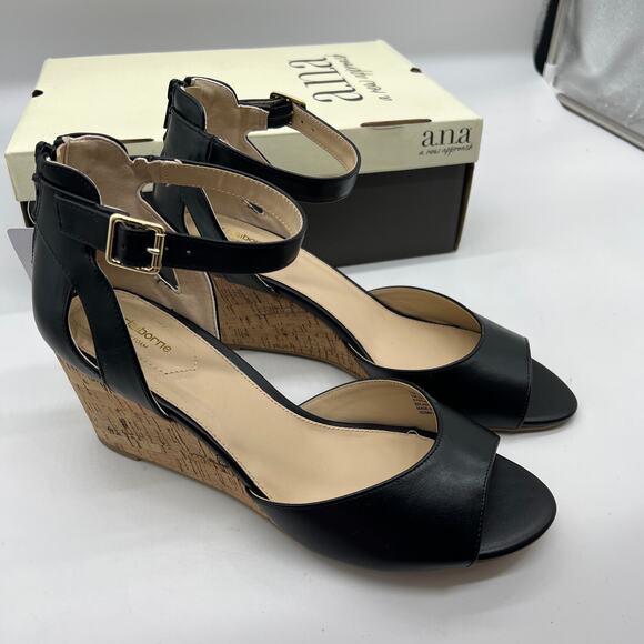 Liz Claiborne Womens Octavia Wedge Sandals Black Size 11M - Picture 3 of 12